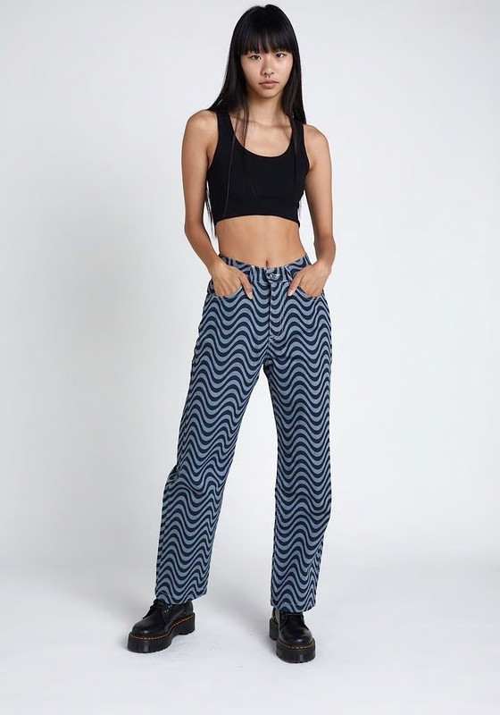 Ragged Priest Wave Pattern Jeans