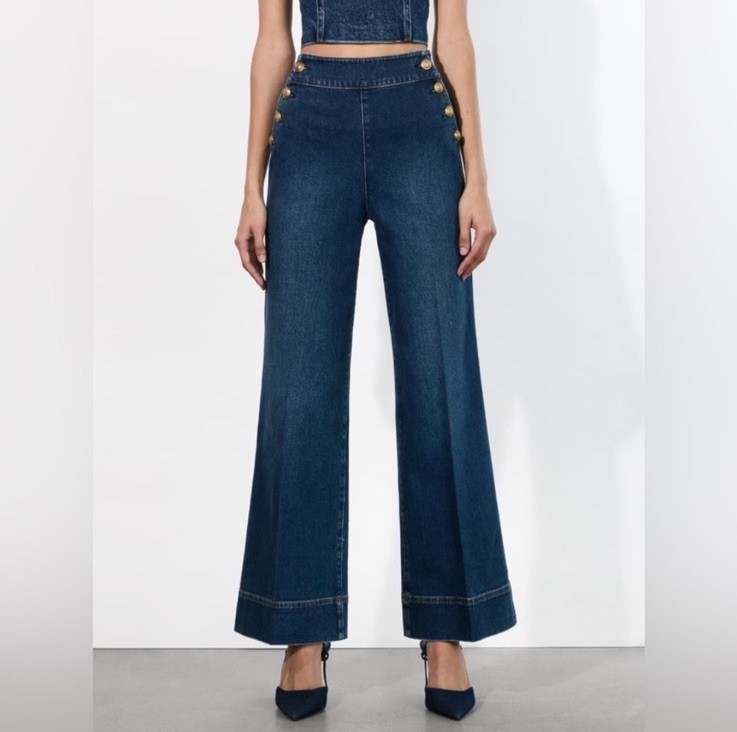 Alice + Olivia Dark Narin High Rise Sailor Jeans