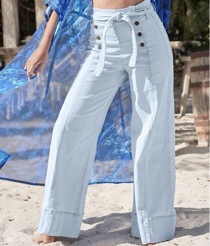 Venus Wide Leg Button-Front Womens Size 4 Sailor Jeans Wide Leg Jeans