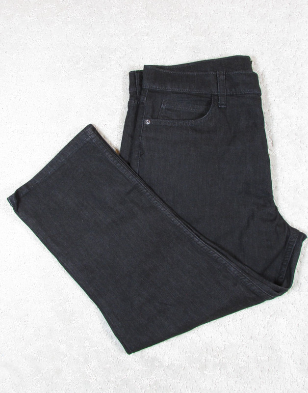 Womens Lee Black Denim Jeans 36×22 Short Straight Leg High Rise