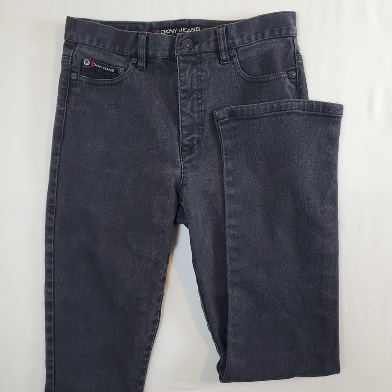 DKNY Black Faded Hong Kong VTG 90s Y2K Size 8 (28×29) Flared Bootcut Jeans Pants