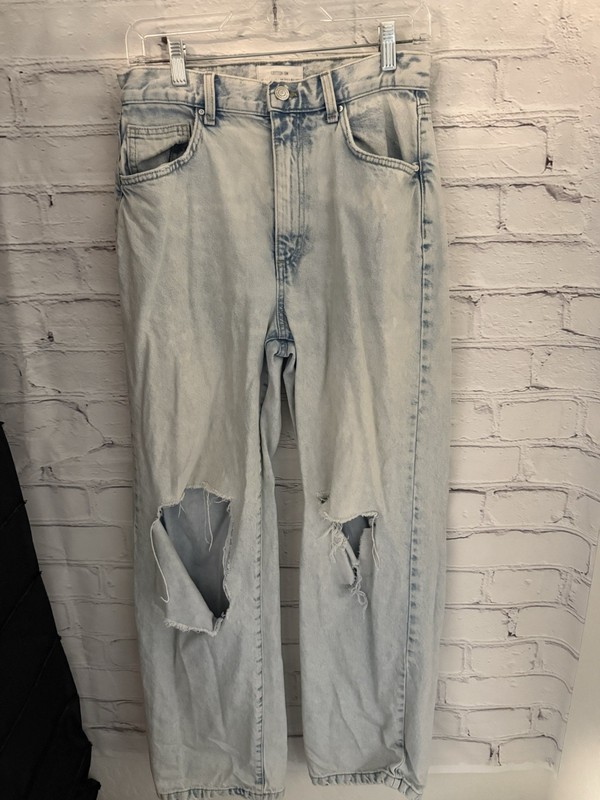 Cotton On Light Blue LOOSE STRAIGHT Jeans 100% Cotton Distressed Women's 6 x 31