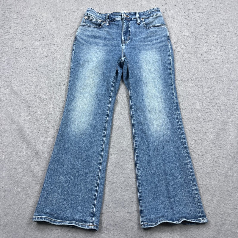 Madewell Kick Out Jeans Womens 28×28 Blue Denim Cotton Curvy Straight Stretch