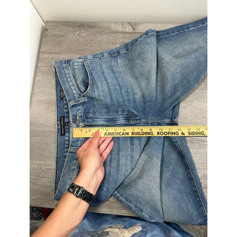 Modern American La Brea Crop Boot Jeans Raw Hem Size 31 gallery