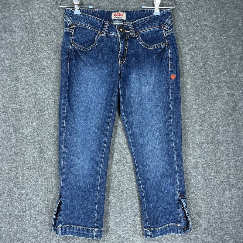 Y2K Vintage NO Boundaries Low Rise Denim Capris Jrs Size 5 Jeans Buttons