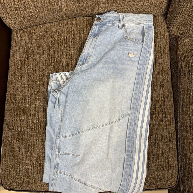 adidas Adilenium 5.0 Banana Overlay Denim Jeans Size 30x32 | Light Blue | KY5188 gallery