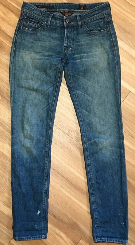 Jacob Cohen Blue Jeans Womens 28" Button Fly Denim Distressed Made In Italy
