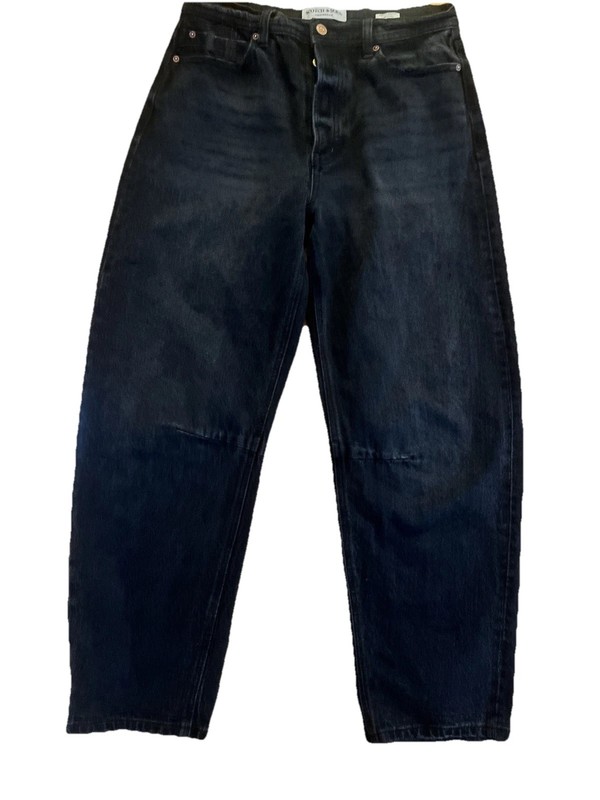 Scotch & Soda Amsterdam Womens 6 W28 Black Barrel Leg Jeans Button Fly YFM00060M