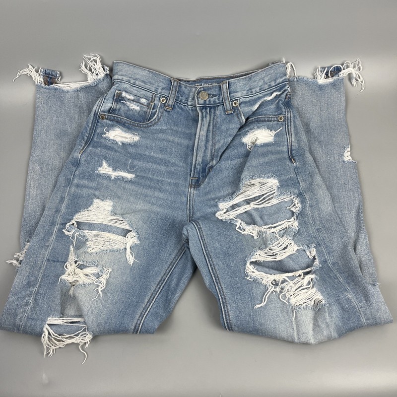American Eagle Jeans 2 Regular Mom Jean Comfort Stretch Women’s Distressed