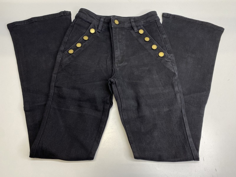 The Noli Shop Womens Jean Black Size 26 Allegra Bootcut Classic Mid Rise Cotton