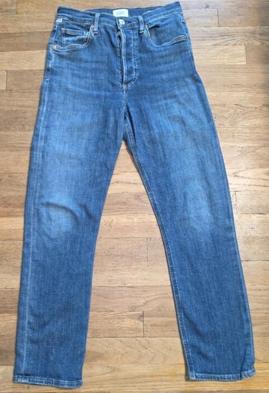 Citizens of Humanity Women’s Slim Straight Jeans Blue Medium Wash Denim 5-Pocket