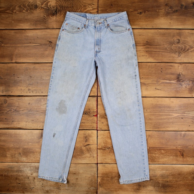 Vintage Levis 550 Jeans 32 x 34 USA Made Stonewash Tapered Blue Red Tab Denim