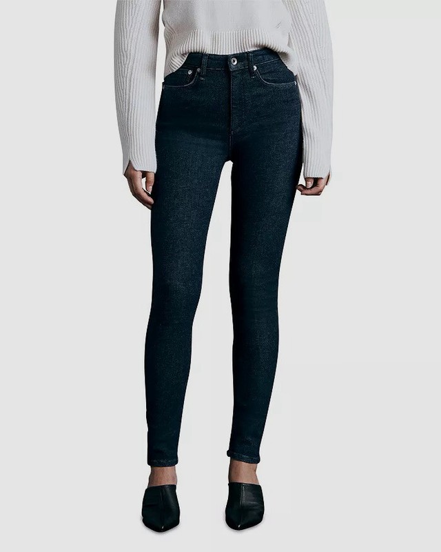 $195 Rag & Bone Women’s Blue Nina High Rise Ankle Skinny Jeans Pants 25