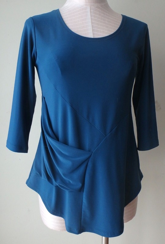 Sympli Tunic TEAL 4 Stretch Jersey Asymmetrical pocket