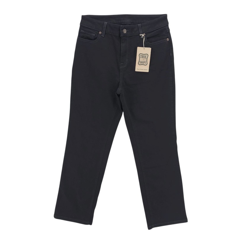 NWT L.L.BEAN Black Classic Fit True Shape Jeans Stretch Denim Size 10 PETITE 10P
