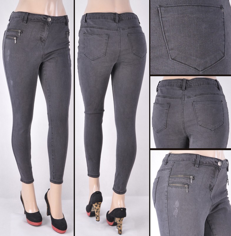 New Ladies Highrise Ankle Skinny Jeans Extra Stretch Denim washed #WG-20014