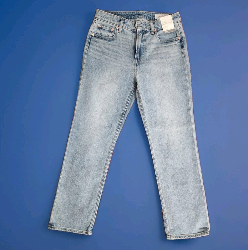 Gap High Rise 90s Slim Straight Jeans Blue 29 8 PETITE Medium Wash Curvy Women