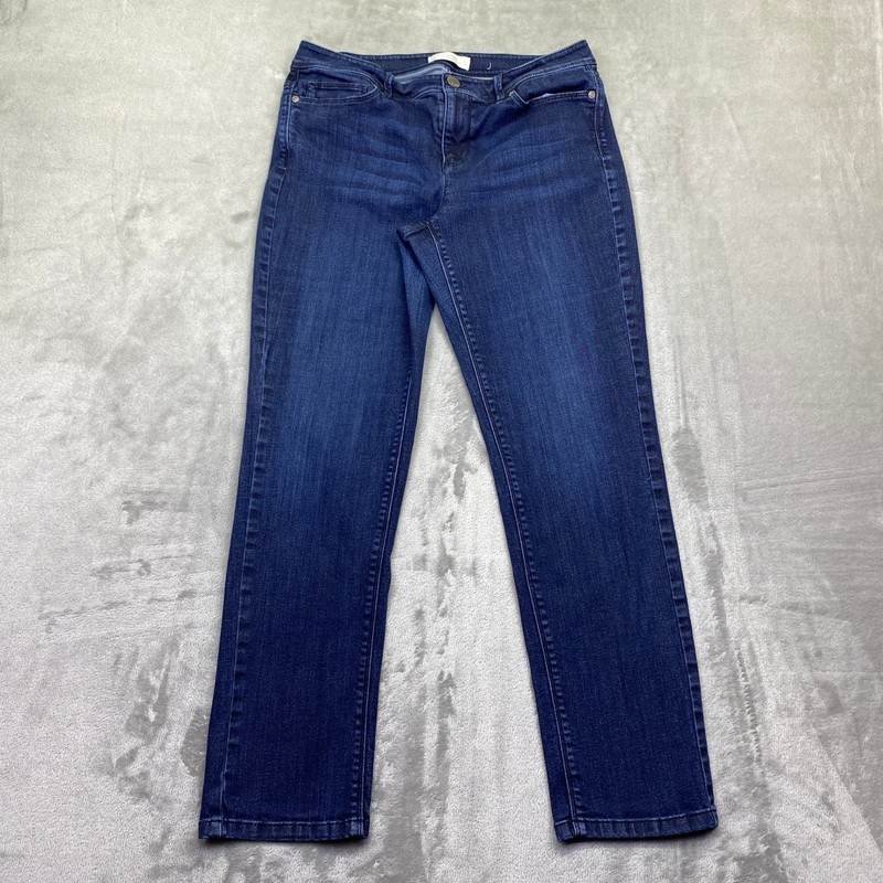 J. Jill Authentic Fit Slim Leg Dark Wash Indigo Stretch Jeans Size 10 Grunge