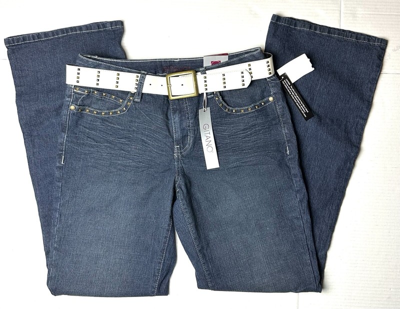 Vintage Gitano Women’s Misses 10 Jeans Denim 90s Y2K Belt Studded Straight Leg