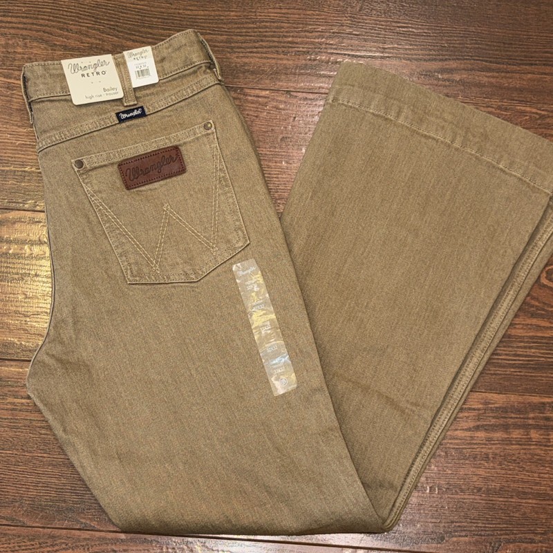 Wrangler Retro Bailey High Rise Trouser Women’s 32×32 Emersyn Jeans Denim Tan
