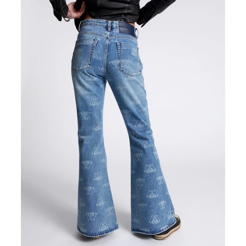 One Teaspoon Marines Mid Waist Flared Denim Jeans - Medusa Sz:28X32 Ret$180 NWT gallery