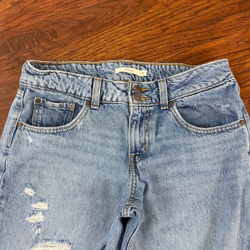 Levis Superlow Jeans Womens 29 Wide Leg Straight Relaxed Loose Distressed 29x30 gallery