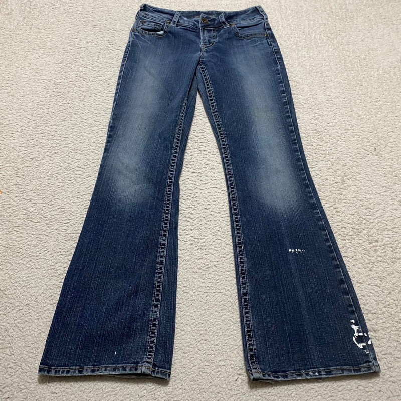 Silver Jeans Womens Jeans 27×30 Blue Denim Dark Wash Suki Bootcut Low Rise