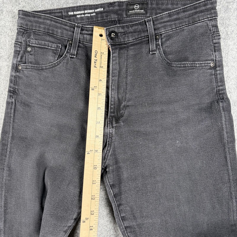 AG Adriano Goldschmied Jeans Womens 28 Black Farrah Skinny Ankle Raw Hem gallery