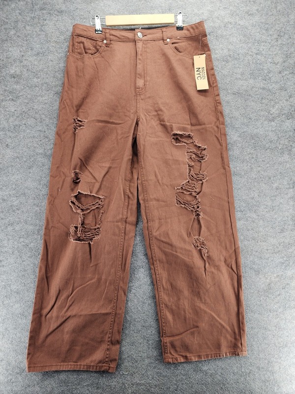 Madden NYC Jeans Womens Juniors 15 Distressed Brown Denim 90’s Fit