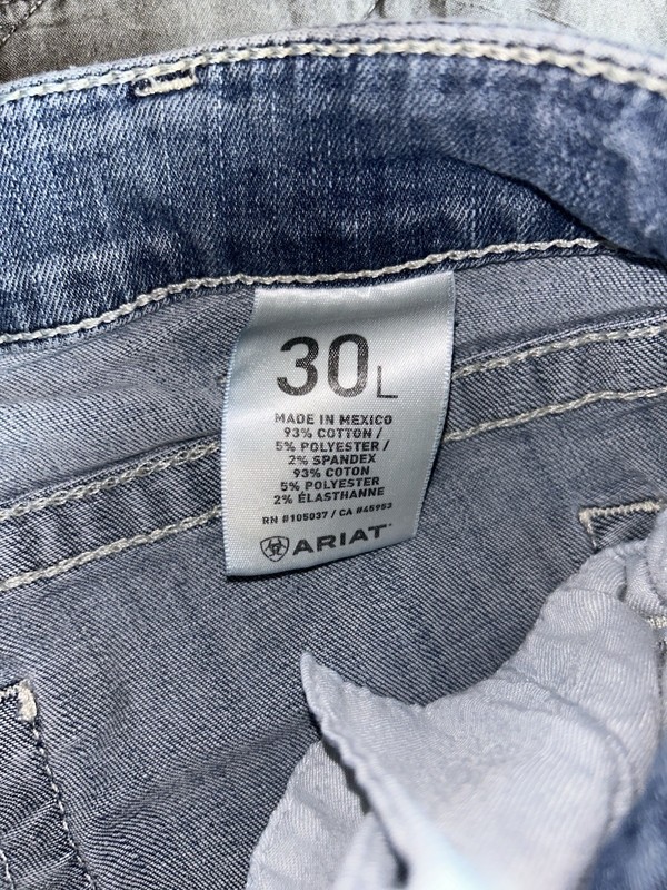 Ariat Jeans Women 30L Blue Bootcut Flare Low Rise Trouser Western Whiskers gallery