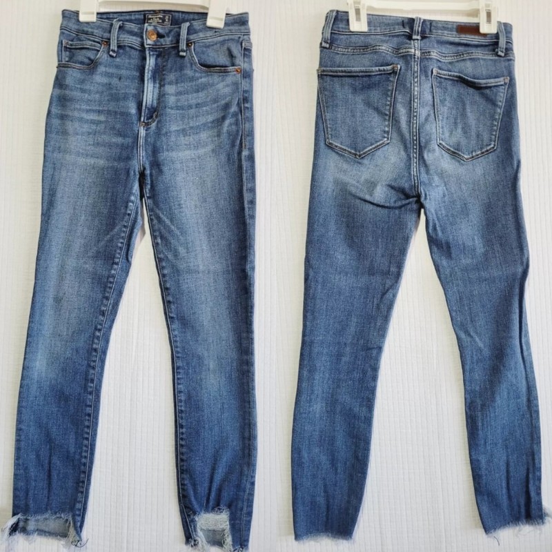 Abercrombie & Fitch Size 0 S 25 Blue Jeans Simone High Rise Ankle Vietnam
