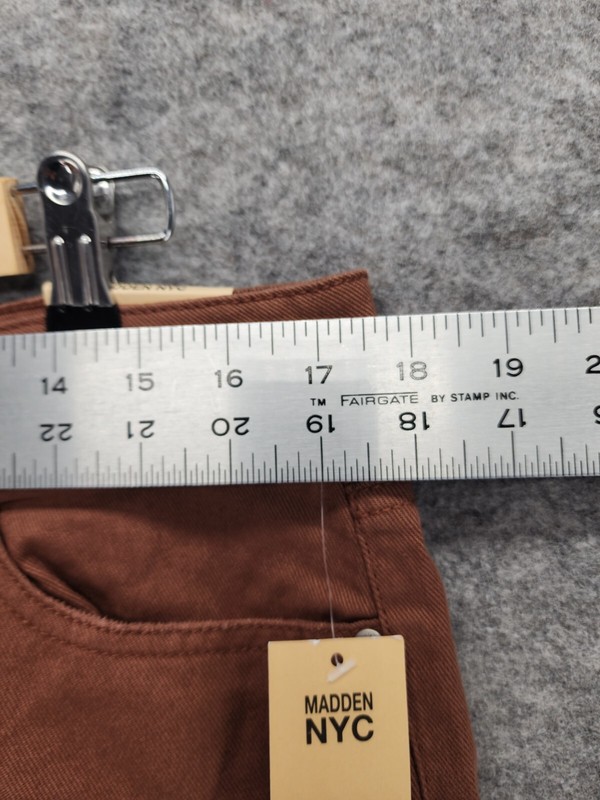 Madden NYC Jeans Womens Juniors 15 Distressed Brown Denim 90's Fit gallery