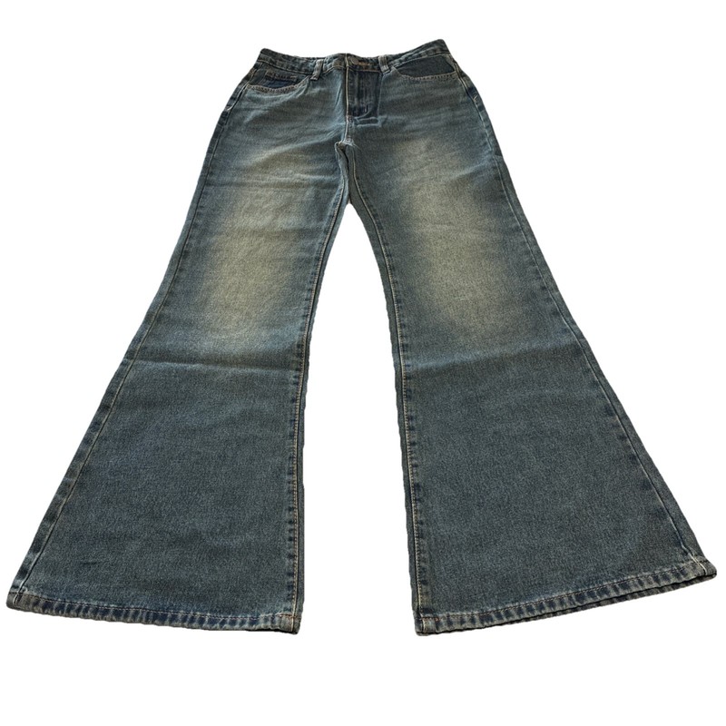 Dazy Light Wash Wide Leg Flare Jeans Womens Size Medium High Rise Stretch Denim.
