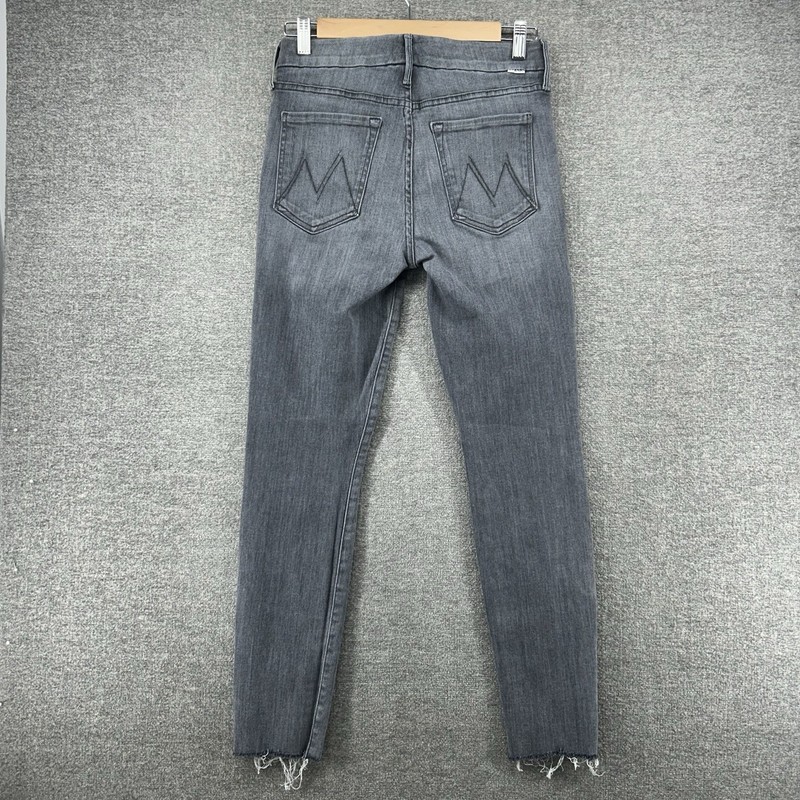 Mother The Looker Ankle Fray Jeans Women Size 27 Gray Denim All Nighter gallery