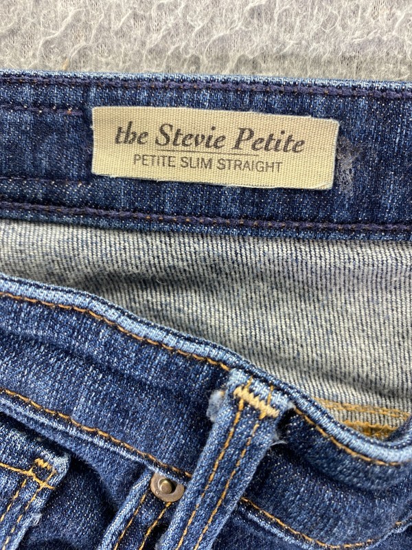 Adriano Goldschmied Stevie Petite Slim Straight Size 27P Medium Wash Made in USA gallery