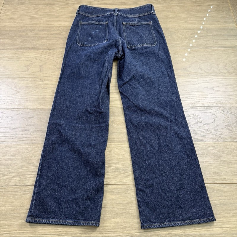 J Crew Jeans Women 27 Tall Slim Wide Stacked Buttons Straight Blue Denim Trouser gallery