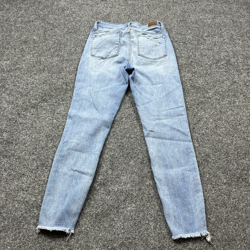 Judy Blue Skinny Fit Jeans Womens Size 5/27 (25X26.5) Light Fray Distressed Mid gallery