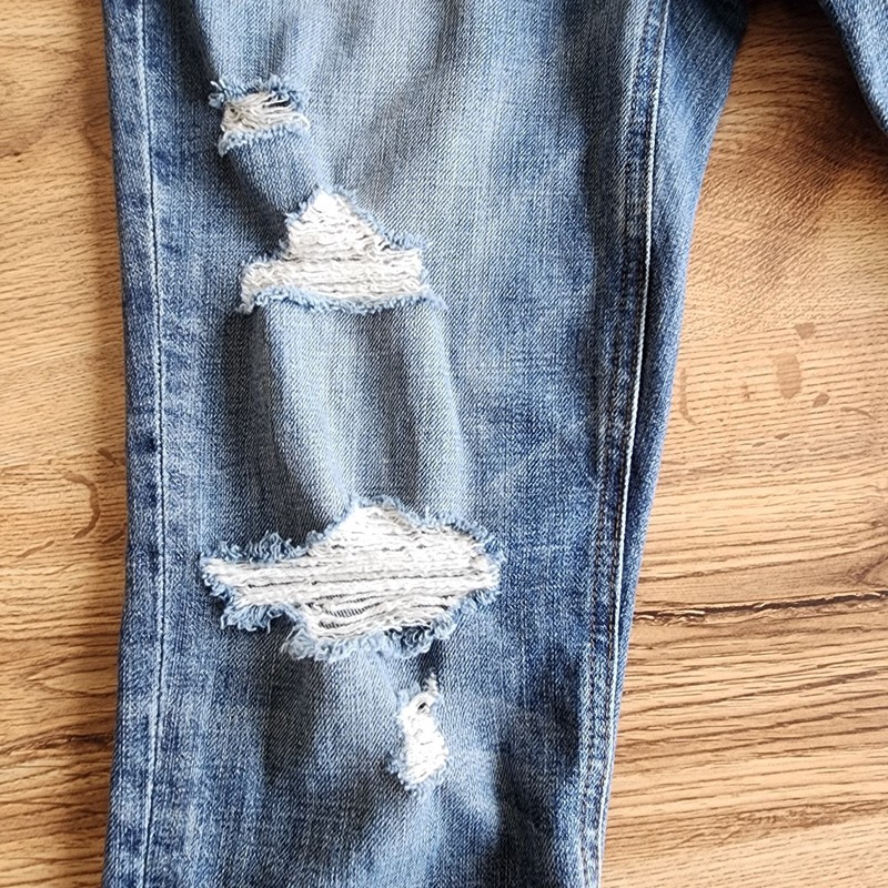 Joe's Jeans Slim Crop Distressed Blue Pockets Stretch Size W 26 gallery