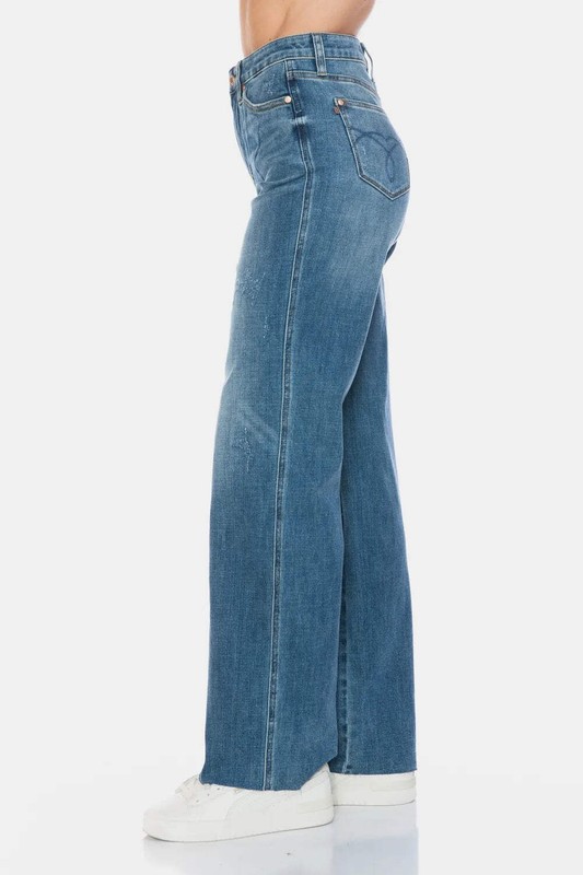 Full Size Tummy Control Cut Raw Hem Straight Jeans gallery