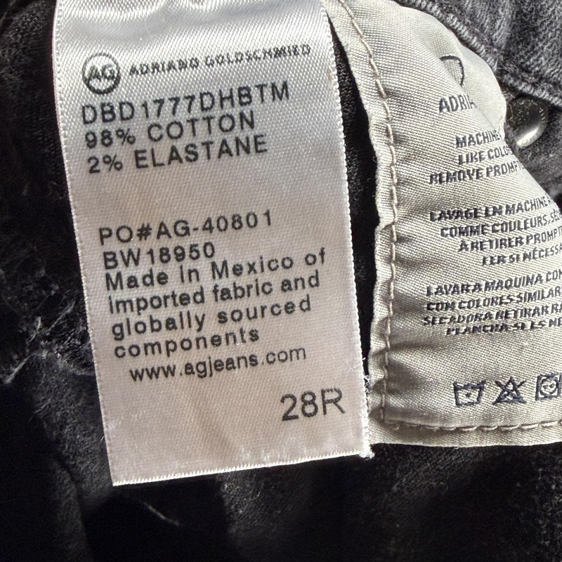 AG Adriano Goldschmied Jeans Womens 28 Black Farrah Skinny Ankle Raw Hem gallery