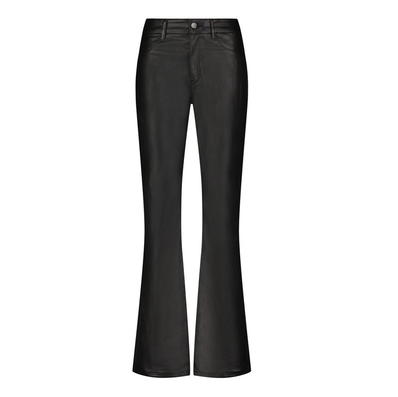 The Noli Shop Aria Coated Flare Jeans Size 24 Petite Black Vegan Faux Leather