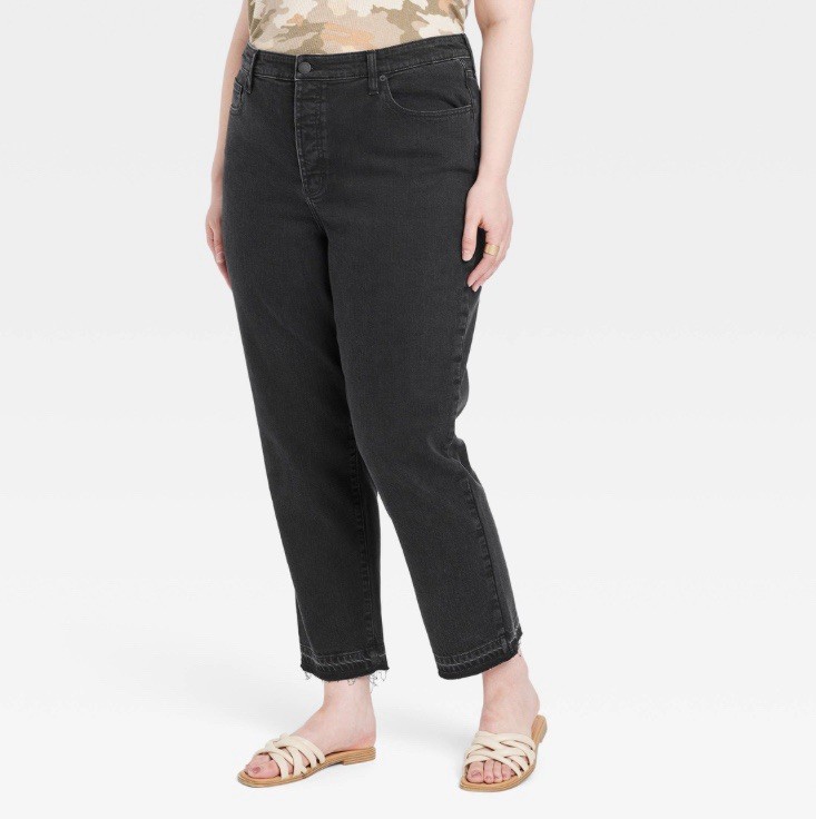 🥥 Universal Thread Women’s High-Rise 90’s Slim Jeans Black Size 17 Long🆕