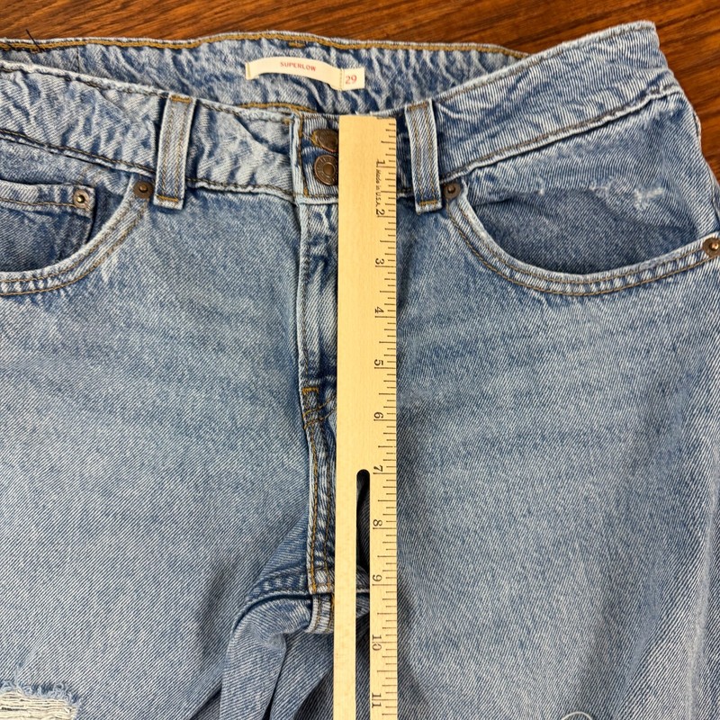 Levis Superlow Jeans Womens 29 Wide Leg Straight Relaxed Loose Distressed 29x30 gallery