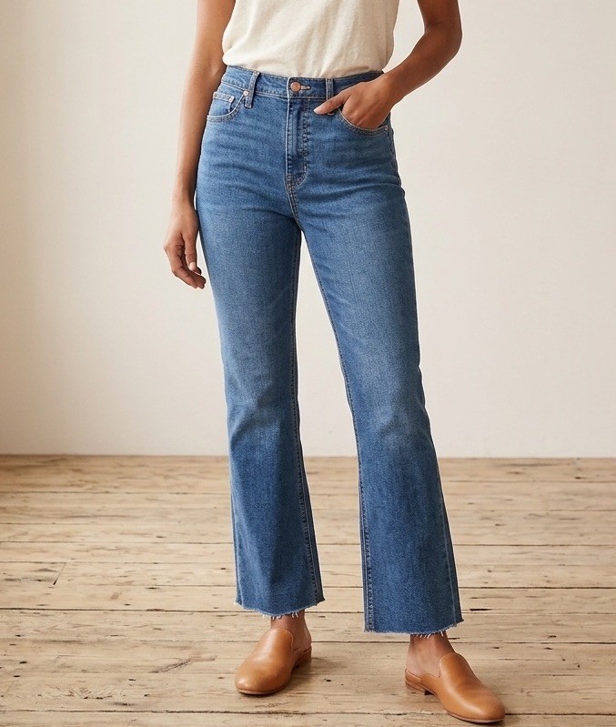 J. Crew Slim Demi Boot Women’s Size 30 High Rise Wide Leg Jeans Blue Wash Denim