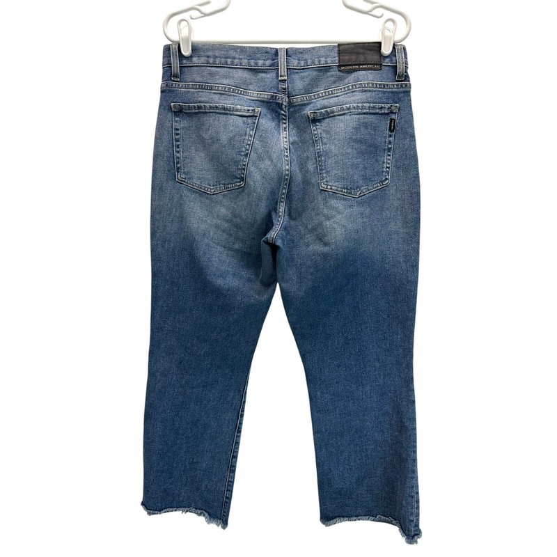 Modern American La Brea Crop Boot Jeans Raw Hem Size 31 gallery