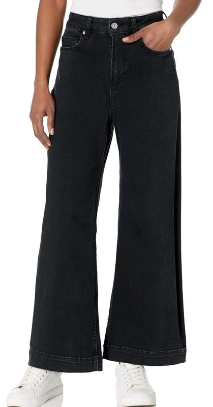 PAIGE Women’s Spotlight Flaunt High Rise Wide Leg in Dark Obsidian Sz 26