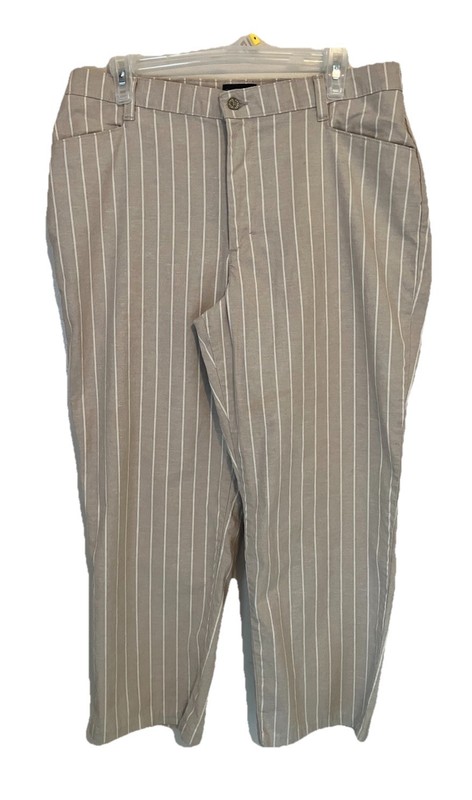 Lee Riders 14P Pin Stripe Stretch Linen Cotton Lycra Dress Pants Trousers Women