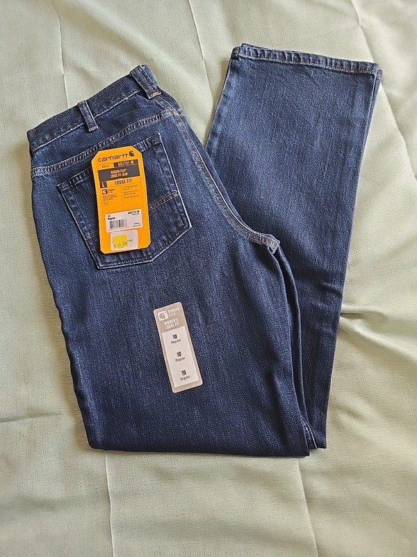 NWT Carhartt Rugged Flex Loose Fit Women’s Size 10 Regular Blue Denim Jeans