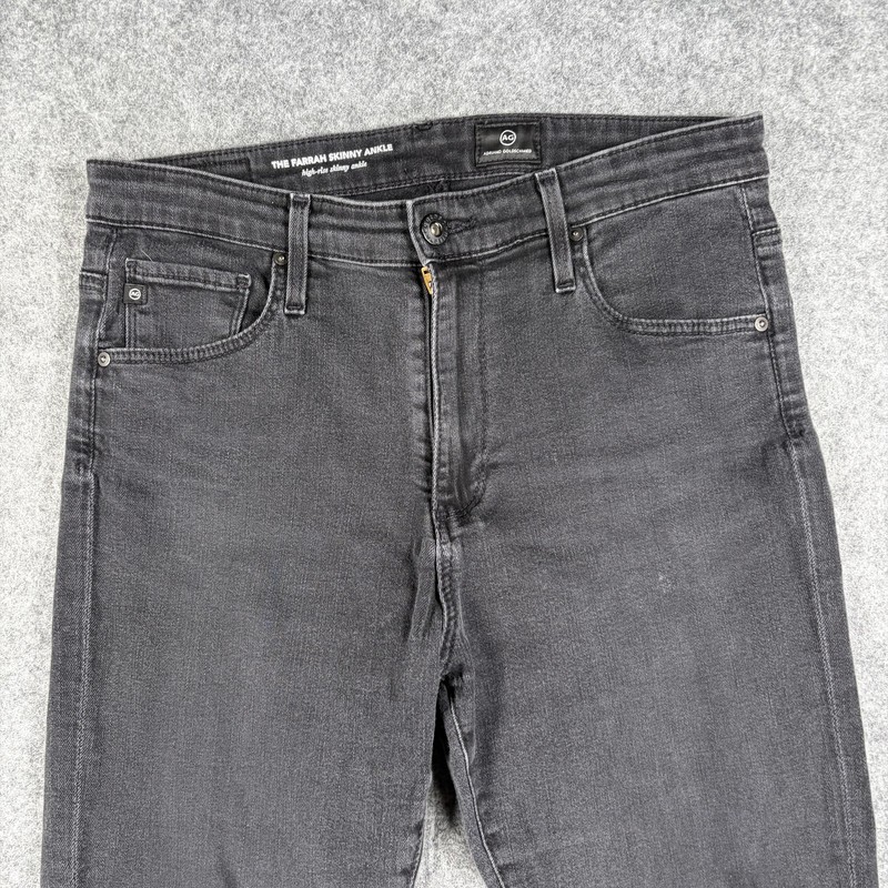 AG Adriano Goldschmied Jeans Womens 28 Black Farrah Skinny Ankle Raw Hem gallery