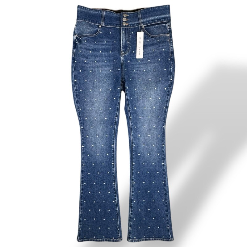 CELEBRITY PINK Rhinestone Flare Jeans New PROTOTYPE Measures 36×32 No Size Tag